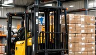 Forklift moving pallets